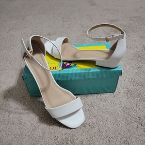 White strappy sandals